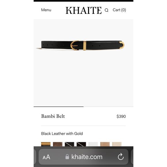 Khaite bambi belt black leather gold size 85 - Picture 2 of 4